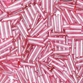 4200pcs Glass Bugle Beads, Mini Long Tube Seed Beads Bulk, Tiny Small Loose Spacer Embroidery Beaded for Bracelets Jewelry Making Sewing, Crafts, Christmas Ornaments, 2×6mm, Pink - color: Light pink