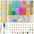 ALIRICH 3mm Glass Seed Beads for DIY Bracelets Necklaces Earrings Jewelry Making with 24 Colors Small Craft Beads, Metal Findings, Alphabet Letter Beads Crafts Bead Kit Gifts for Women