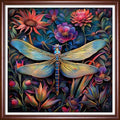 Redxing Stamped Cross Stitch Kits Full Range of Embroidery Starter Kits- Needlepoint Counted Cross Stitch Kits for Beginner Adults 11CT Printed Embroidery Kit-Dragonfly Flowers 18x18 inchs - color: DIYArtsKit08