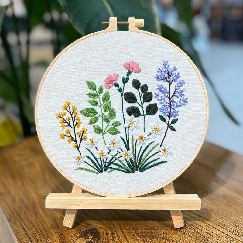 COCOMOX Floral Embroidery Kits for Beginners Adults, Cross Stitch Kits - color: Flower pattern