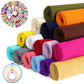 16 Piece Linen Fabric Set 19 x 19 Inch Floss & Hoops Included - color: 16 Pcs Colored-c Kits