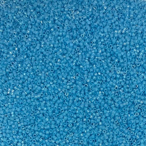 Miyuki Delica 11/0 Seed Beads - Glass Beads Bulk 5 Grams & Size 1.6mm 1000 Pieces Glass Seed Beads Opaque Blue (DB215) - color: DB215