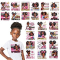 Dazoratix Black Girl Iron on Transfers - 24 Sheets African American Girls DTF Ready to Press Heat Patches Vinyl Designs Stickers Decals for T Shirts Clothes Hoodies Hat DIY Crafts Applique Decorations - style: Black Girl