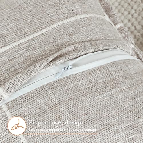Tan Linen Plaid Throw Pillow Covers 18x18 Set of 1 - color: Plaid Khaki, size: 18" x 18" (Pack of 1)