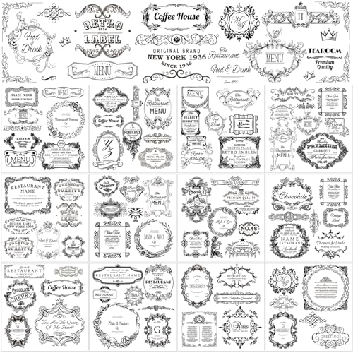 BBTO Classic Style UV Transfer Paper Stickers for Crafts and Furniture, 12 Sheets, 5.5 x 5.7 Inch, Vintage Theme, Waterproof - style: Classic