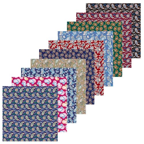 50pcs 10 x 10 inches Cotton Fabric Bundle-Classic Boteh Paisley - color: Classic Boteh Paisley, size: 10” x 10”