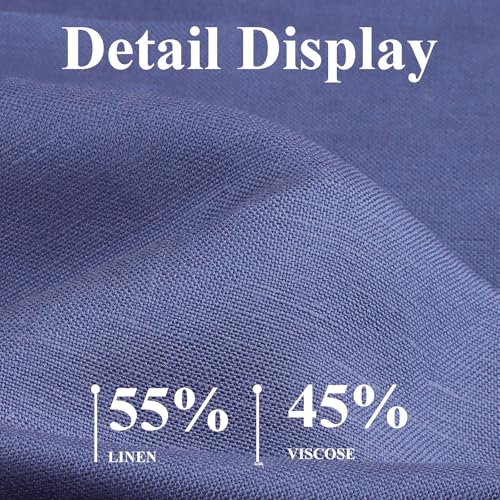 Linen Fabric | Soft, Breathable & Drapable Clothing Fabric | 55% Linen, 45% Viscose | for Dresses, Shirts, Skirts, Needlework, Lining (Navy Blue, 1 Yard) - color: Navy Blue, size: 1 yard