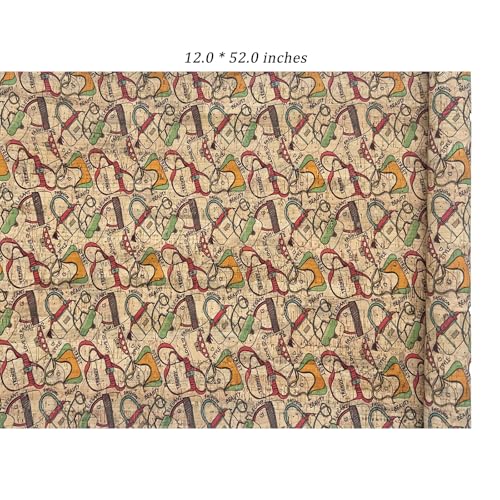 SorenCut Cork Fabric Roll 12 x 52 Inch – Small Bags Print Cork Leather Fabric for Earrings, Bow Making, Bags, Wallets & DIY Sewing Projects – Vegan Leather Alternative Craft Sheet - color: Small Bags