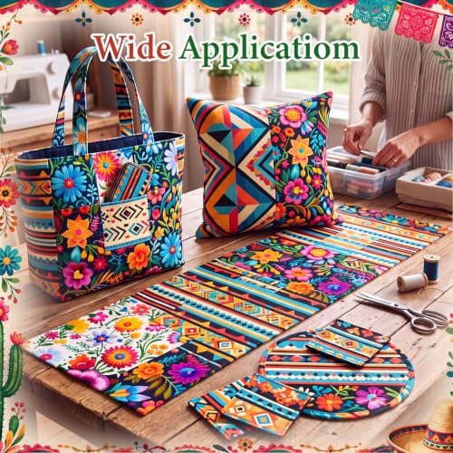 Tatuo 30 Pcs Mexican Cotton Fabric Squares 10 x 10 Inch Fiesta Quilt Bundle - style: Mexican Fiesta