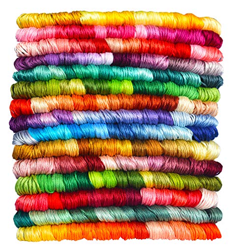 Premium Rainbow Color Embroidery Floss - Cross Stitch Threads - Friendship Bracelets Floss - Crafts Floss - 14 Skeins Per Pack Embroidery Floss, Medium Avocado Green Gradient - color: Avocado Green Gradient