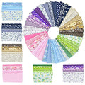 42 Pcs 9.8 x 9.8 Inches Cotton Fabric Sewing Patchwork Squares Quilting Bundles Different Pattern Cloths for Sewing DIY Art Work Supplies Scrapbooking Quilting by Renashed - color: Navy/Blue/Brown/Pink/Purple/Green