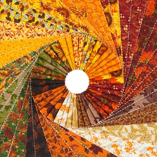 Craftido-20 Options-100% Cotton Jelly Roll Fabric Precut Strips for Quilting, Crafting, and Sewing, 40 Strips 2.5" x 44" Assorted Bundles for Rug, Quilt Project, DIY Craft and Home Decor-Fall Arrival - color: Fall Arrival