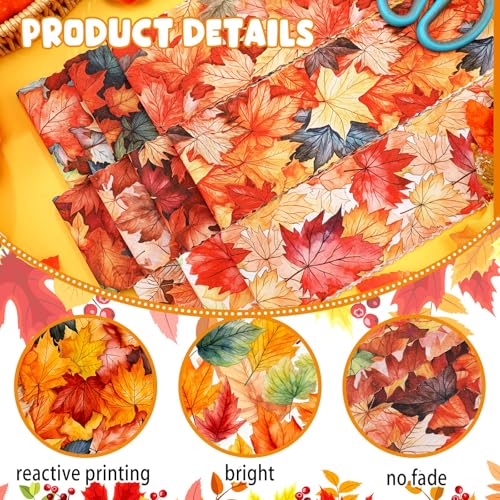Hosuly 40 Pcs Fall Fabric Autumn Maple Leaves Jelly Quilting Strips Roll - color: Maple Leaf