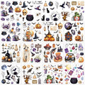 Halloween Rub on Transfers for Crafts and Furniture - Wxiben 12 Sheets Ghost Pumpkin Rub on Transfers for Furniture Halloween Skull Rub on Transfer Stickers Decals for Wood DIY Craft Office Home Decor - style: Halloween