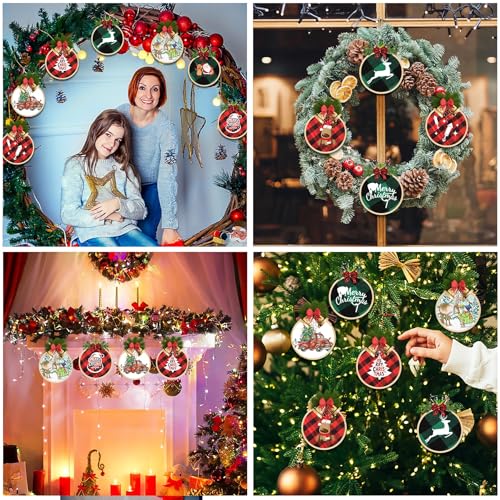 FEBSNOW 16Pcs 4 Inch Embroidery Hoops Adjustable Circle Cross Stitch Ring - style: 4 Inch