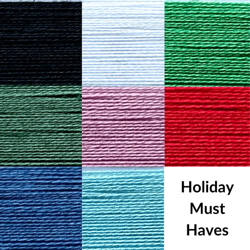 Madam Sew Cotton Thread Set – 8 Small Spools – 100% Cotton Thread for Sewing Machine & Hand Stitching | Strong, Low-Lint All Purpose Threads for Fabric, Quilting, and Stitching – Holiday Must Haves - color: Holiday Must Haves