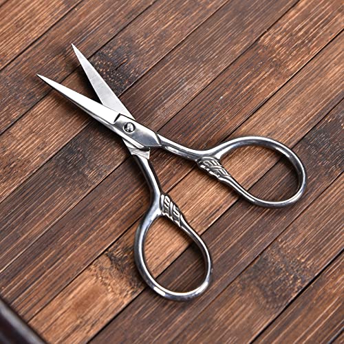 Small Facial Hair Scissors, Stainless steel (silver) Straight Tip - color: Silver