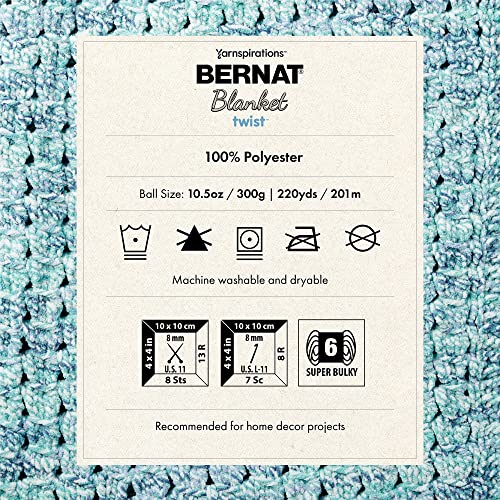 Bernat Blanket Twist Yarn for Crocheting & Knitting, Making Waves, 2-Pack - color: Making Waves, size: 2 Pack, style: BLANKET TWIST
