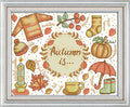 Howie's Needlepoint Cross Stitch Kits, 11CT Pre-Printed Pattern Needlepoint Kits, Full Range of Stamped Starter Kits (Autumn Impression, 15 x 11.4 Inch) - color: Autumn Impression