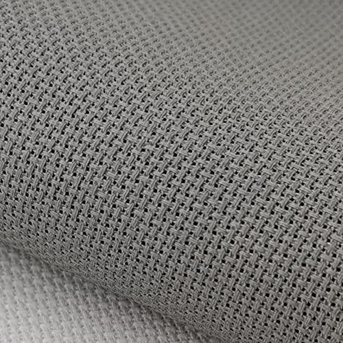 KCS 12" x 59" 18CT Counted Cotton Aida Cloth Cross Stitch Fabric (Medium Grey) - color: Medium Grey