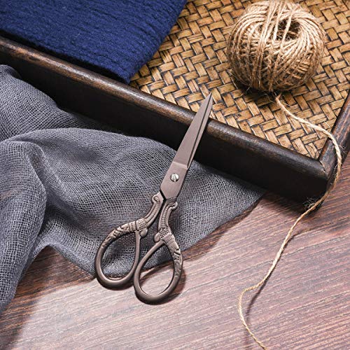 5inch Vintage Style Scissors Titanium Plating Stainless Steel Antique Shears for Craft Embroidery Crochet Needle Point Knitting Project