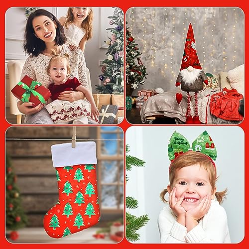 Irenare 100 Pcs 8 x 8 Inches Christmas Fabric Bundles Fat Quarters Santa Claus Precut Fabric Bundle Squares Xmas Tree Snowman Printed Sewing Patchwork for Xmas Winter DIY Crafts Quilting - style: Santa Claus