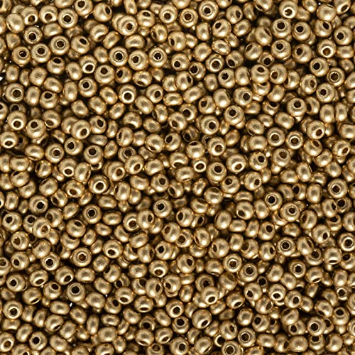 John Bead 24g Vial Czech Glass Seed Beads 10/0 Metallic Gold Beads for Jewelry Making Crafts - color: Metallic Gold