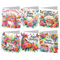 ACSAUMMY Diamond Art Happy Birthday Cards, 6 Pack 5D Diamond Greeting Cards Kits for Adults DIY Diamond Art Birthday Cards with Envelopes Birthday Gifts for Families, Friends, Partners - color: Happy Birthday-6pcs