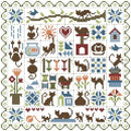 Howie's Needlepoint Cross Stitch Kits, 14CT Pre-Printed Winter Kitten Pattern Embroidery Kits, Full Range of Stamped Starter Needlework Kits (Winter Kitten, 11.42 x 11.42 inch) - color: Winter Kitten