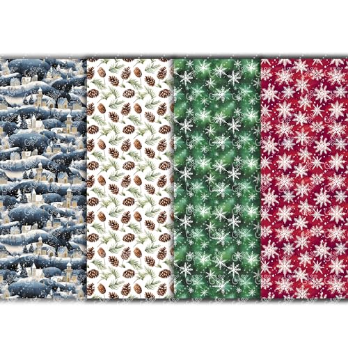 Winter Christmas Clay Transfer Paper - 12 Pcs Polymer Clay Transfer Sheets for Holiday Jewelry Making & DIY Clay Crafts - color: TPUS-2072