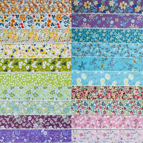 100% Cotton Jelly Roll Fabric Strips for Quilting and Sewing -Flowering - color: Flowering Season