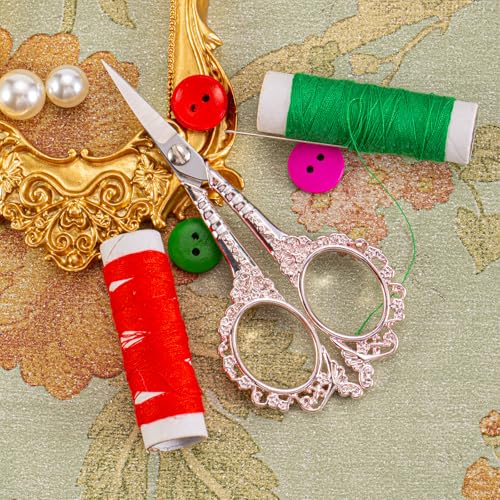 All Purpose Scissors With Sheath - Sharp for Sewing, Embroidery, Cuticle, Eyebrows, Manicure, Pedicure, Beauty Grooming - Office, Home, School, Crafts (Pink Gold) - color: Pink Gold