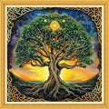 Foxhool Stamped Cross Stitch Kits,11CT Printed Cross Stitch Pattern Full Embroidery Kits for Beginner Needlepoint Kits-Magic Tree 18x18 inch - color: Craftpatterns03