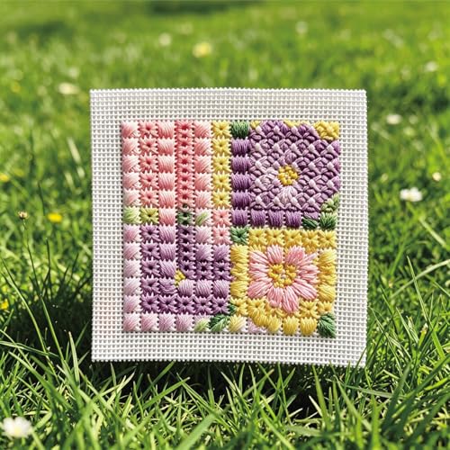 13 Mesh Needlepoint Canvas 17"x20" White Blank Pure Cotton Fabric for Embroidery & DIY Handmade Crafts & Cross Stitch