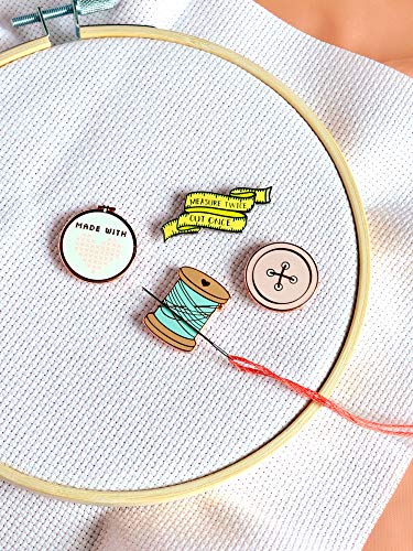 PinMart Sewing Magnetic Enamel Pin and Needle Minder - color: Pink Button Copper Plated, size: 1 Piece