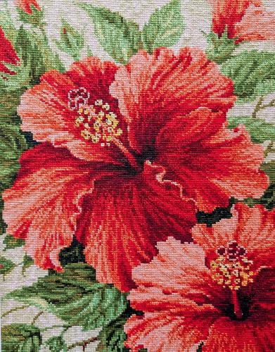 RIOLIS 1967 Hibiscus Counted Cross Stitch Kit 15.75 x 19.75 in