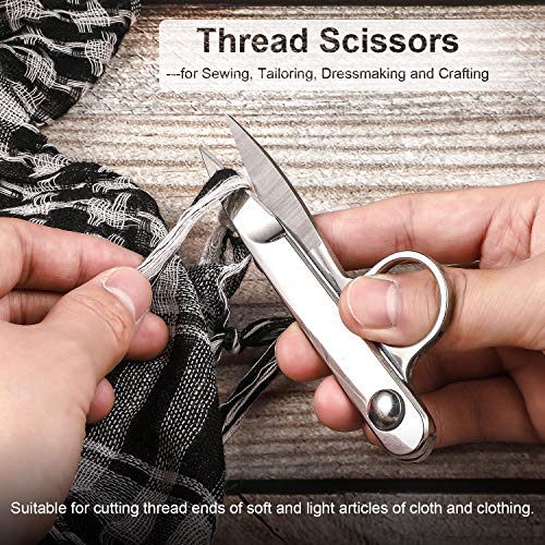 Mudder 2 Pcs Sewing Scissors Thread Snips with Protective Rubber Sleeve - style: Classical