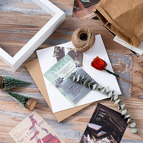 Muzilife 8x8 Small Shadow Box Wood Picture Frame with Stand, Glass, White - color: 1pcs 8x8-white