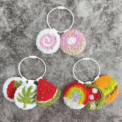 HAND U JOURNEY 8Pcs Punch Needle Keychain Kit, 2.2mm Tool