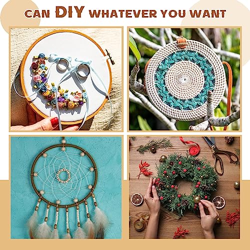 Pinkunn 8 Pcs Embroidery Hoops with 30 Needles, Plastic Frames 4 Shapes