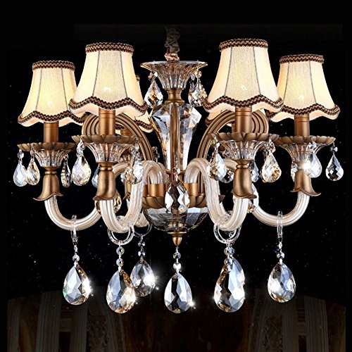 Fuloon Clip on Chandelier Lamp Shades, 3.14x5.51x4.72 in, Small Sconce Shades for Candelabra Bulbs, European/French Country Style(6 Pack, Golden) - color: Golden, size: 6 Pack