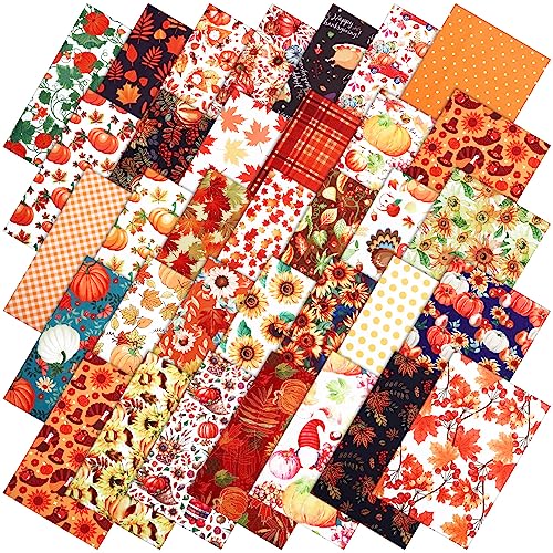 Tudomro 70 Pcs 10 x 10 Cotton Fabric Square for Quilting, Pumpkin - color: Pumpkin
