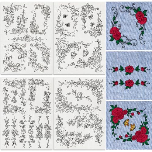 38Pcs Rose Lace Water Soluble Hand Sewing Stabilizers - style: Rose Lace