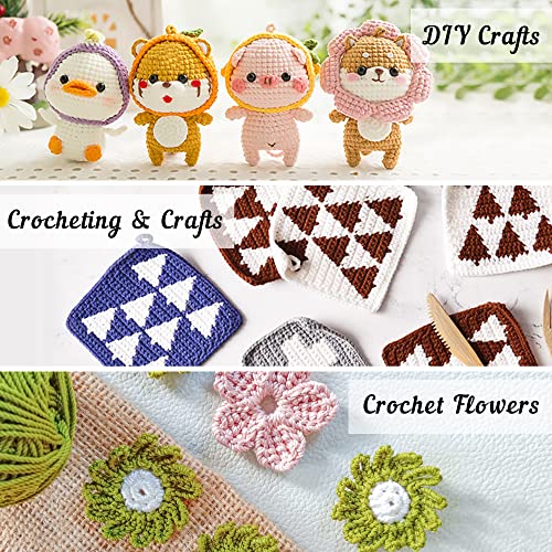 INSCRAFT 113 Piece Crochet Kit with Yarn Set– 1600 Yards Assorted Yarn for Knitting and Crochet, 73PCS Crochet Accessories Set Including Ergonomic Hooks, Knitting Needles & More Ideal Beginner Kit - size: 113 Piece Crochet Kit