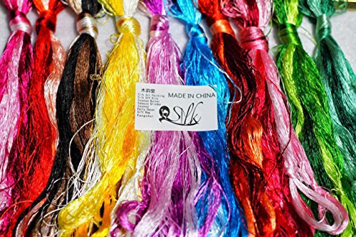 100% Mulberry Silk Embroidery Thread 50 Colors 22m Each (S50)