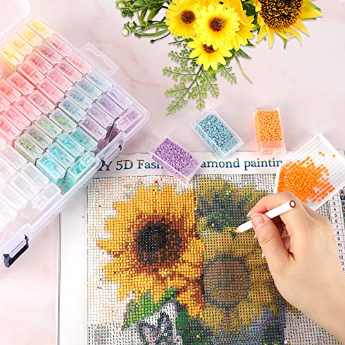 SGHUO Diamond Painting Storage Container 120 Slots Bead Organizer Box Tools - style: 120