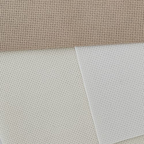 KCS 3 pc of 12" x 18" 18CT Counted Cotton Aida Cloth Cross Stitch Fabric (Antique White +Cream+Khaki) - color: Antique White +Cream+khaki