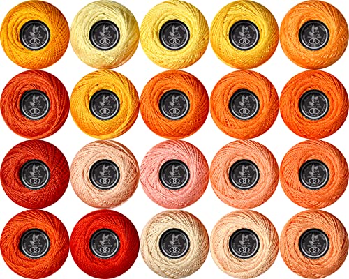 Soft 20 Colors Classic Crochet Thread 20 Pack,100% Cotton (Than-972-722) - color: Than Series