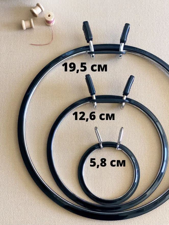 Nurge Premium Quality, Metal Spring Tension Embroidery Hoops, Cross Stich Hoop, Darning Hoops, Embroidery Tension Shed (Black, Siz Mix) - color: Black, size: Mix Sizes