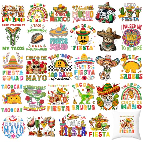 Cinco de Mayo Iron on Transfers Heat Transfer Viny 28pcs - color: Green